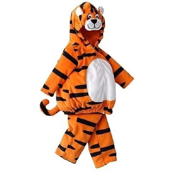 Carters 2pc Fleece Tiger King of Jungle Costume Dress up Halloween 6-9 M New - Picture 4 of 5
